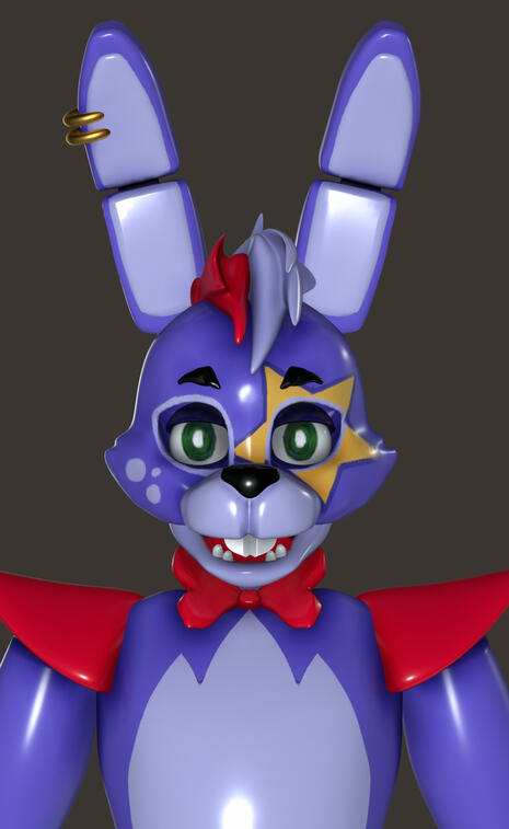 I sculpted my fan-design of GlamRock Bonnie to hone my workflow and skills in Blender